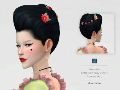 18Th Century Hair Flowers Acc At Elfdor Sims Sims 4 CC