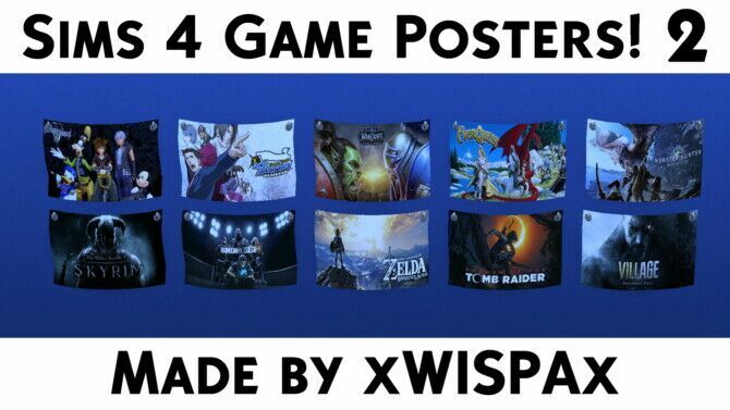 20 Video Game Posters 2 By Xwispax Sims 4 CC