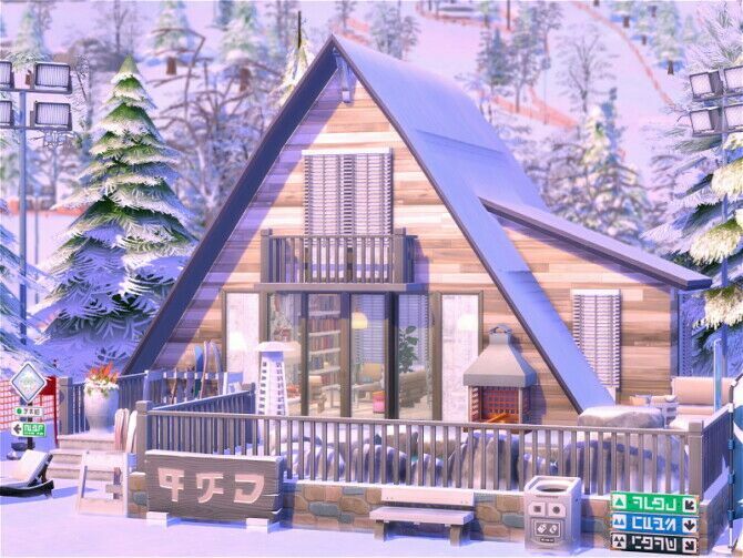 A Frame Ski Cabin By Flubs79 Sims 4 CC