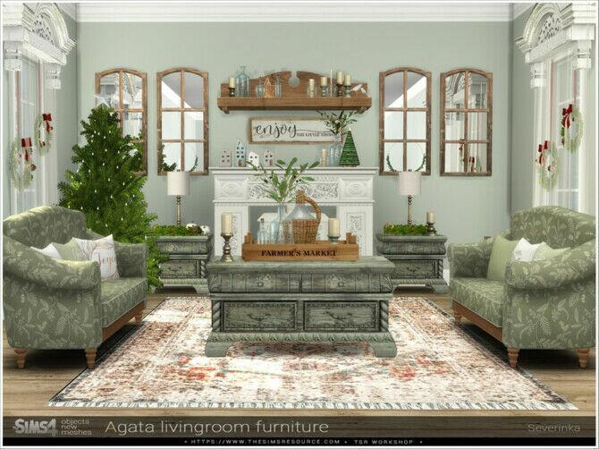 sims 4 cc agata livingroom by severinka 2