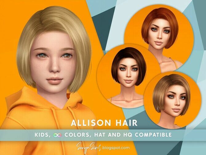 Allison Hair For Kids By Sonyasimscc Sims 4 CC