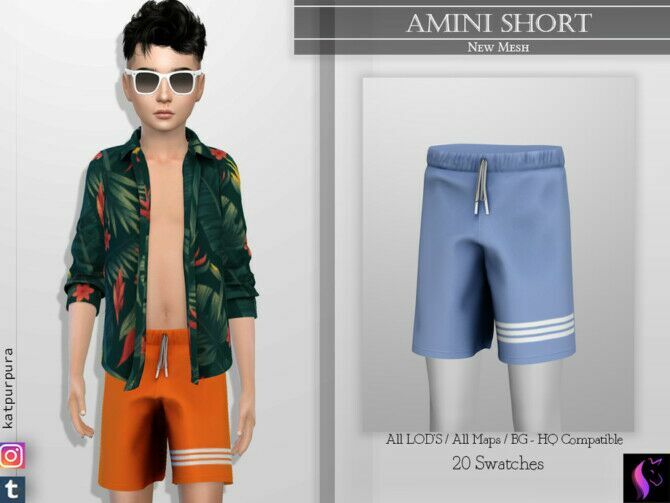 Amini Shorts By Katpurpura Sims 4 CC