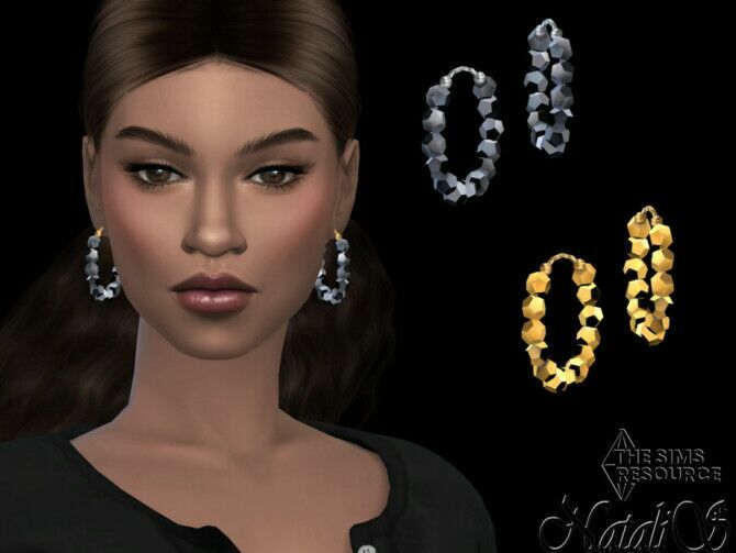 Beaded Wire Hoop Earrings By Natalis Sims 4 CC