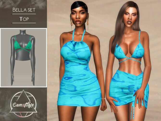 Bella Set – Top By Camuflaje Sims 4 CC