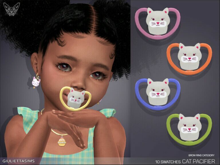 Cat Pacifier (Brow Ring Category) By Feyona Sims 4 CC