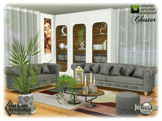 sims 4 cc chester livingroom by jomsims 2