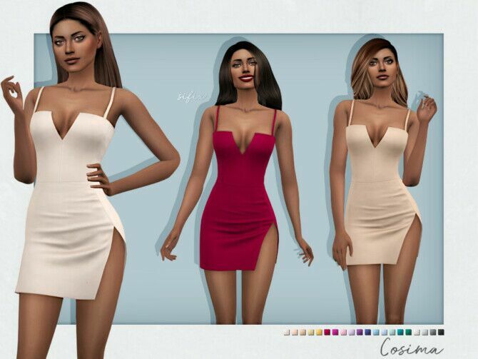 Cosima Dress By Sifix Sims 4 CC