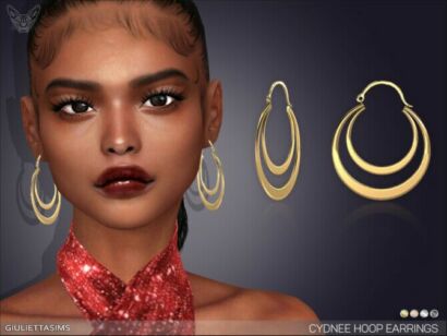 Cydnee Double Hoop Earrings By Feyona Sims 4 CC