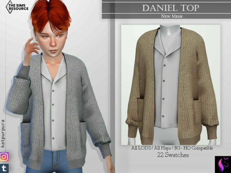 Daniel Top By Katpurpura Sims 4 CC