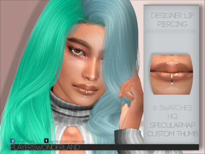 Designer Lip Piercing By Playerswonderland Sims 4 CC