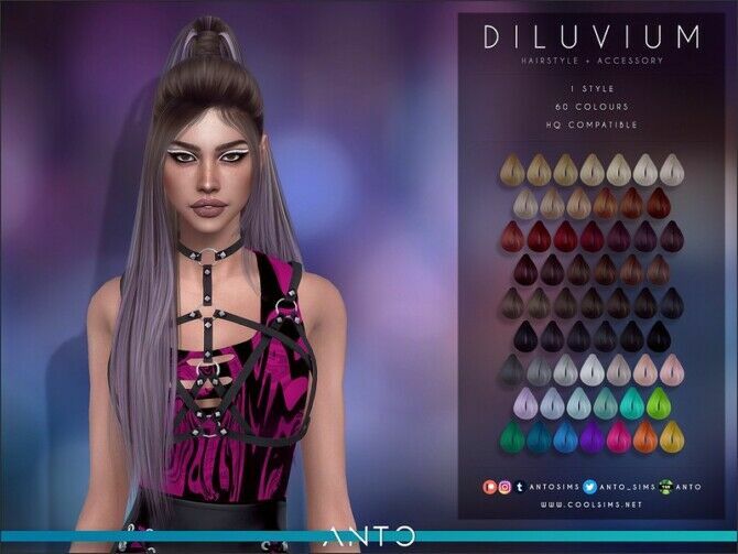 Diluvium Hair By Anto Sims 4 CC