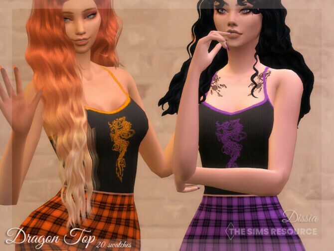 Dragon Top By Dissia Sims 4 CC