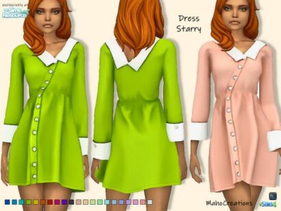 Dress Starry By Mahocreations Sims 4 CC