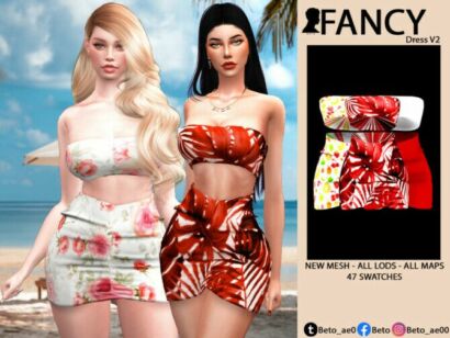 Fancy Dress V2 By Beto_Ae0 Sims 4 CC