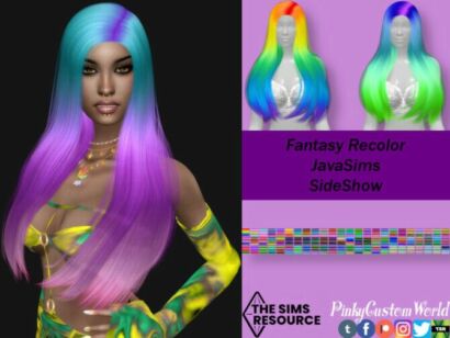Fantasy Recolor Of Javasims Sideshow Hair By Pinkycustomworld Sims 4 CC