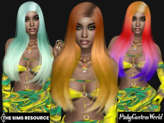 sims 4 cc fantasy recolor of javasims sideshow hair by pinkycustomworld 2