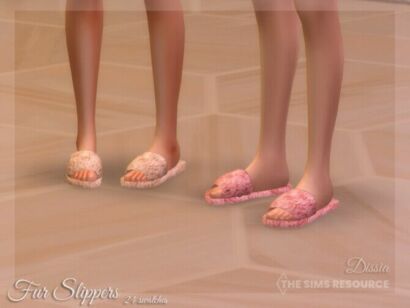 Fur Slippers By Dissia Sims 4 CC