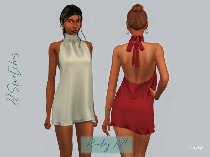 Halter Dress Dr431 By Laupipi Sims 4 CC