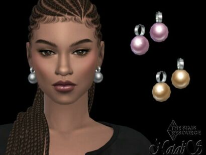 Huggie Hoop Giant Pearl Earrings By Natalis Sims 4 CC