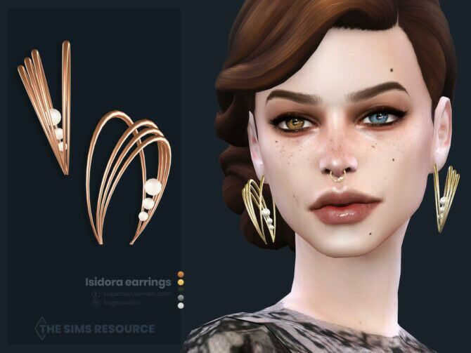 Isidora Earrings By Sugar Owl Sims 4 CC