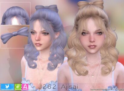 J262 Ajisai Hair (P) At Newsea Sims 4 Sims 4 CC