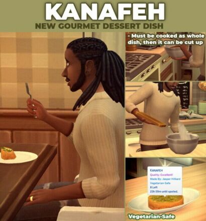 Kanafeh Custom Recipe By Robinklocksley Sims 4 CC