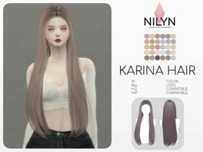 Karina Hair By Nilyn Sims 4 CC
