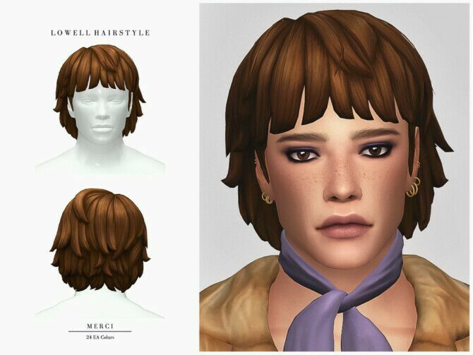 Lowell Hairstyle By Merci Sims 4 CC