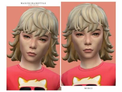 Maxine Hairstyle -Child- By -Merci- Sims 4 CC
