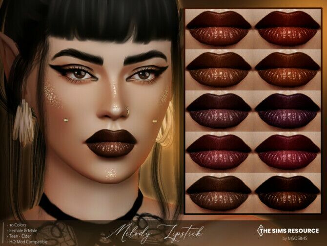 Melody Lipstick By Msqsims Sims 4 CC