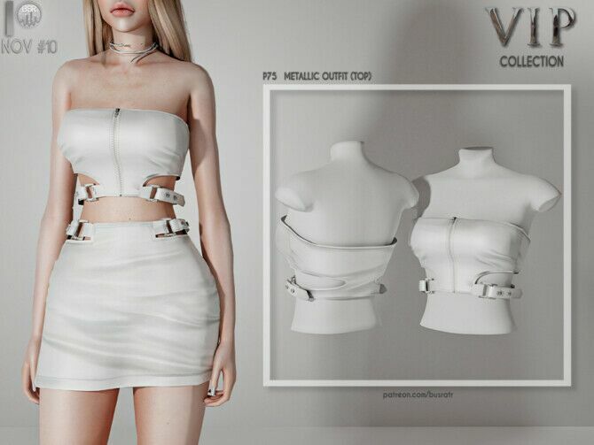 Metallic Outfit (Top) P75 By Busra-Tr Sims 4 CC