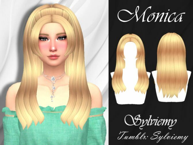 Monica Hairstyle By Sylviemy Sims 4 CC