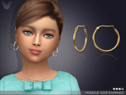 Monique Hoop Earrings For Kids By Feyona Sims 4 CC