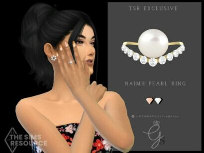 Naimh Pearl Ring By Glitterberryfly Sims 4 CC