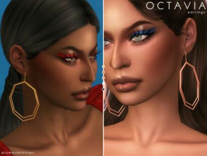 Octavia Earrings By Plumbobs N Fries Sims 4 CC