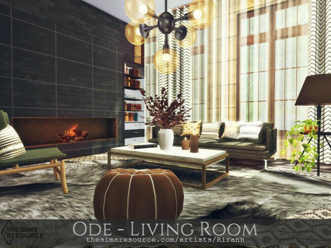 sims 4 cc ode living room by rirann 2