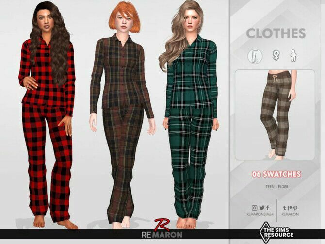 Pajamas Pants 01 For Female Sim By Remaron Sims 4 CC