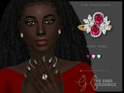 Ruby Ring By Glitterberryfly Sims 4 CC