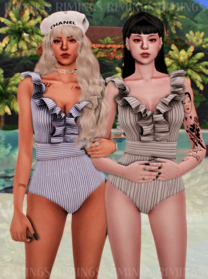 sims 4 cc ruffle swimsuit at rimings 2