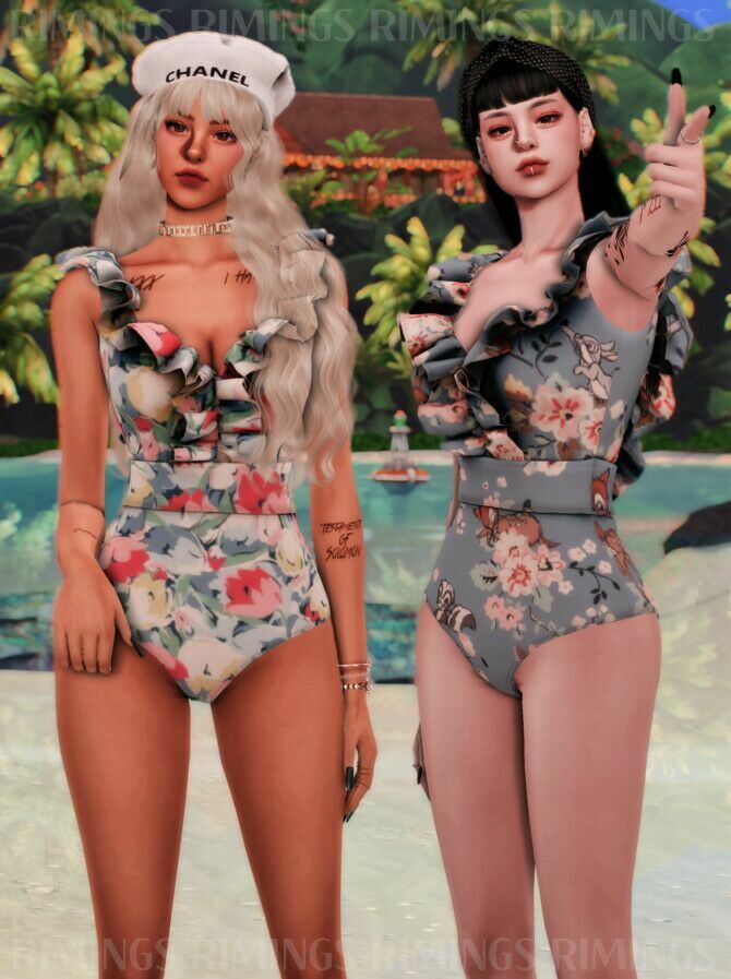 sims 4 cc ruffle swimsuit at rimings 3