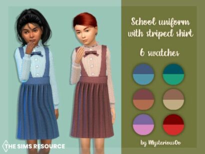 School Uniform With Striped Shirt By Mysteriousoo Sims 4 CC