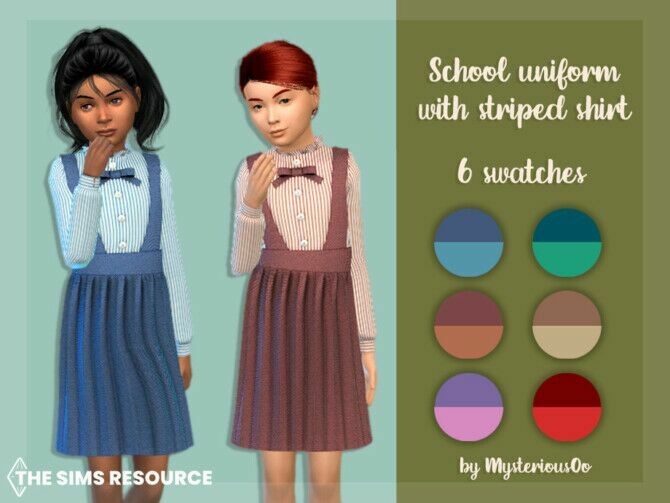 School Uniform With Striped Shirt By Mysteriousoo Sims 4 CC