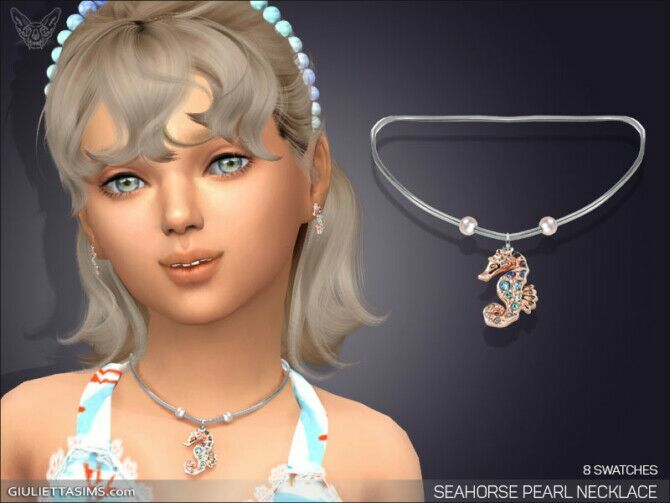 Seahorse Pearl Necklace For Kids At Giulietta Sims 4 CC