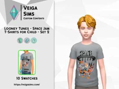 Space Jam T-Shirts For Child – Set 2 By David_Mtv Sims 4 CC
