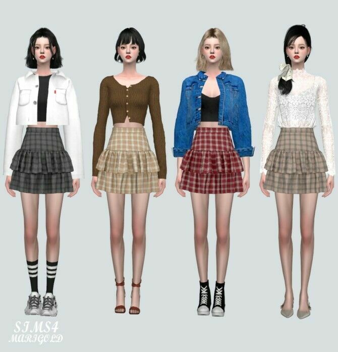 sims 4 cc sweet tiered frill skirts v3 at marigold 2