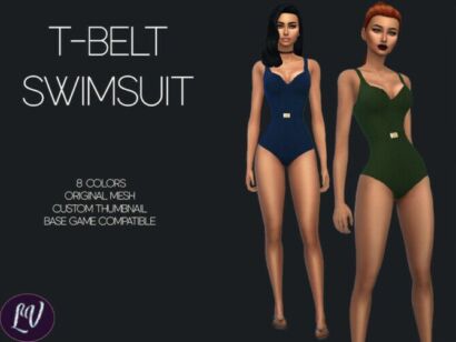 T-Belt Swimsuit By Linavees Sims 4 CC