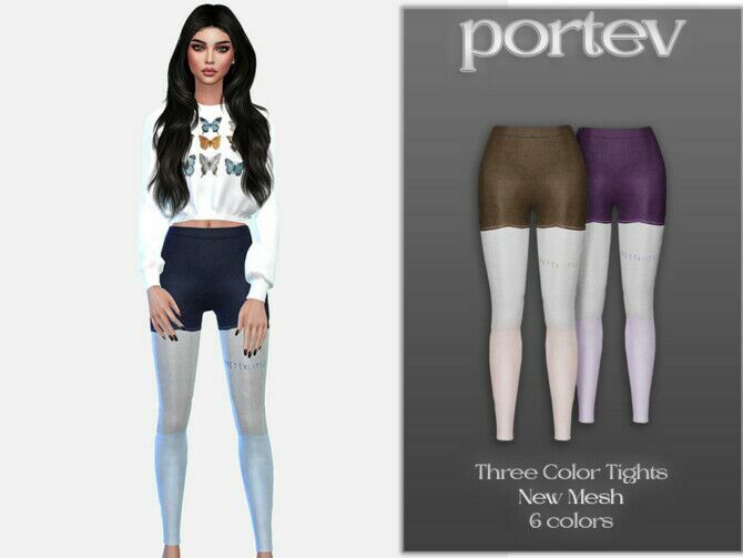 Three Color Tights By Portev Sims 4 CC