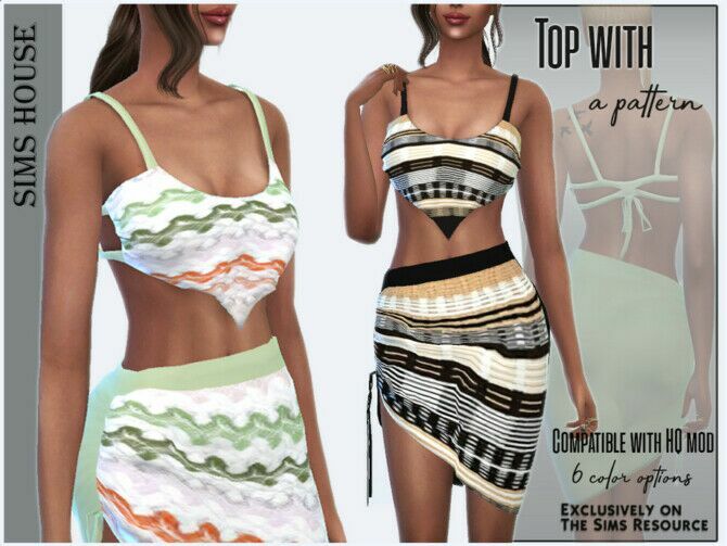 Top With A Pattern By Sims House Sims 4 CC