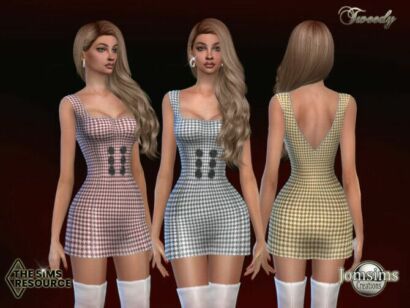 Tweedy Dress By Jomsims Sims 4 CC