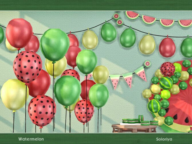 sims 4 cc watermelon set by soloriya 2